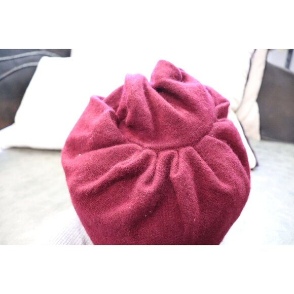 Vtg Deep Red Wool 1960s Valentino Boutique Set Includes Dress, Cape, And Turban - Picture 10 of 10